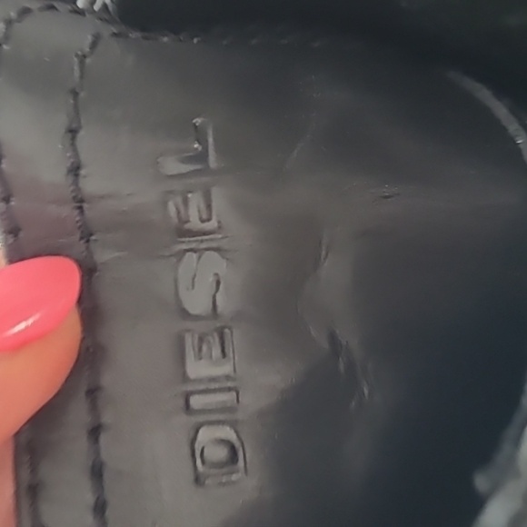 Diesel black leather combat boots outside zip lace mohawk. - Picture 2 of 6